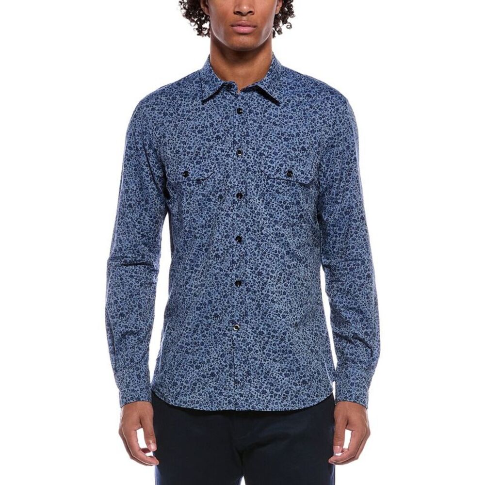 Slowear Mens  Floral Shirt, Blue